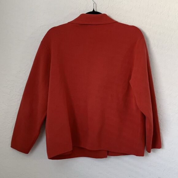 Cabi Coronation Sweater Knit Blazer Women M Red Pockets Preppy Twee Regency Work - Picture 3 of 11
